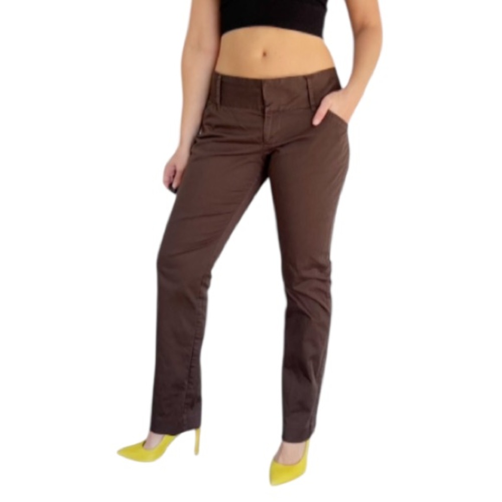 Vintage Old Navy stretch dark brown low rise straight leg dress pants size 10